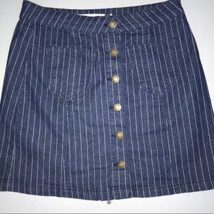 Pinstripe Denim Skirt
